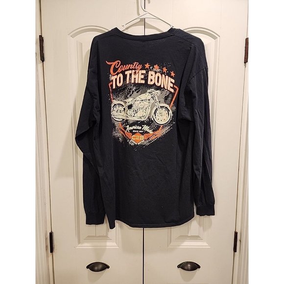 C2B Men Size XL 2-SIDE PRINT T-Shirt Country To The Bone Motorcycle Angle Wings - Picture 2 of 10